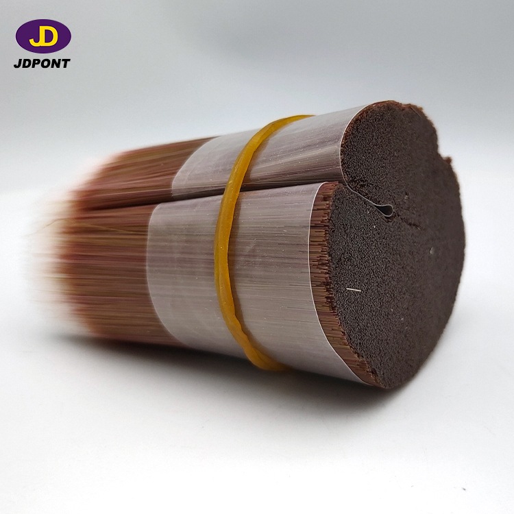 Physical tapered brush filament red mixture coffee for paint brush bristle material -JD028-SF07